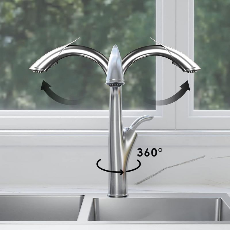 Torneira Gourmet para Cozinha Monocomando com 2 Modos de Água Extensível