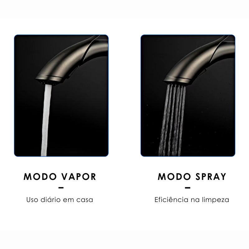 Torneira Gourmet para Cozinha Monocomando com 2 Modos de Água Extensível