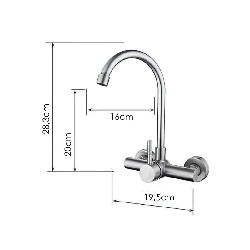 Torneira de Parede Rotativa para Cozinha