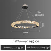 Lustre de Cristal Moderno com Anéis de LED