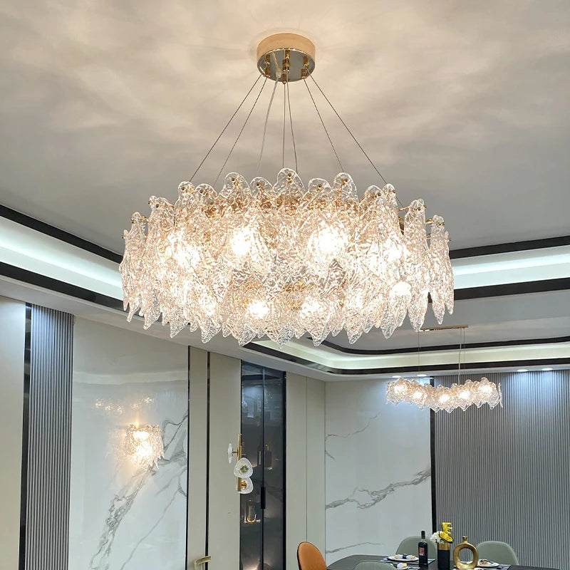 Glass Crystal Chandelier Lamp for Living Room Decoração, Simples Pendant Lights, Designer de jantar, Quarto, Pós-moderno, Luxo