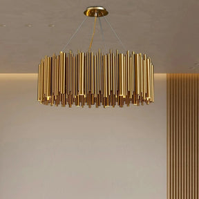 Lustre para sala de estar, villa duplex, moderno, simples, aço inoxidável, criativo, iluminação interior, luzes led, dourado