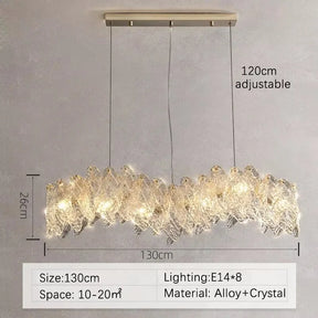Glass Crystal Chandelier Lamp for Living Room Decoração, Simples Pendant Lights, Designer de jantar, Quarto, Pós-moderno, Luxo