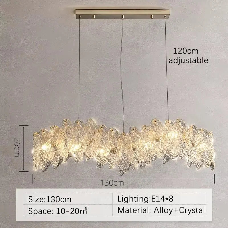 Glass Crystal Chandelier Lamp for Living Room Decoração, Simples Pendant Lights, Designer de jantar, Quarto, Pós-moderno, Luxo