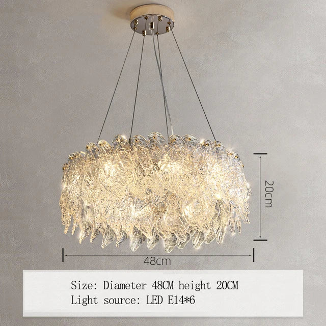 Glass Crystal Chandelier Lamp for Living Room Decoração, Simples Pendant Lights, Designer de jantar, Quarto, Pós-moderno, Luxo