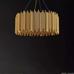 Lustre para sala de estar, villa duplex, moderno, simples, aço inoxidável, criativo, iluminação interior, luzes led, dourado