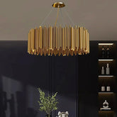 Lustre para sala de estar, villa duplex, moderno, simples, aço inoxidável, criativo, iluminação interior, luzes led, dourado
