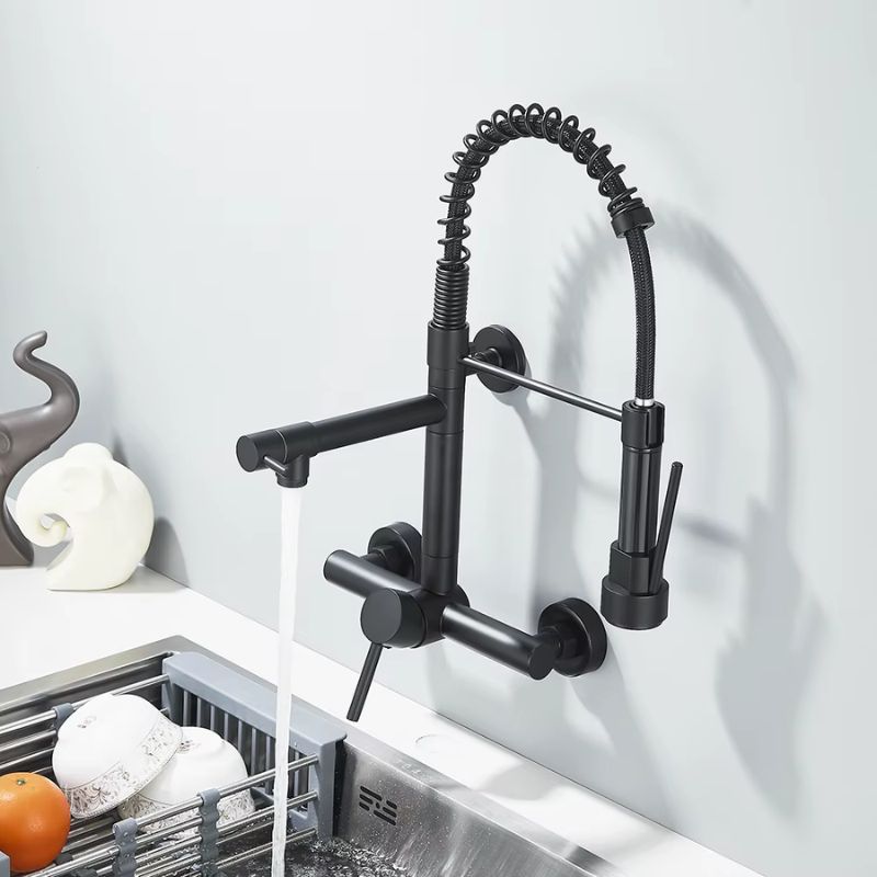 Torneira Gourmet para Cozinha com Bico Duplo 360° de Parede