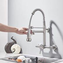 Torneira Gourmet para Cozinha com Bico Duplo 360° de Parede