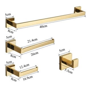 Acessórios para Banheiro Inox 304 Dourado Ruinez
